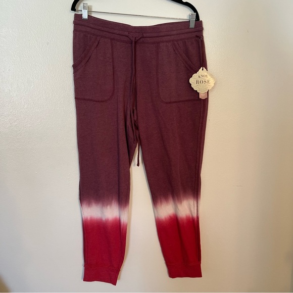 NWT Knox Rose Dip Tie Die Pink Sweatpants L - Picture 1 of 7